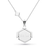 Empire Deco Hexagonal Spinner Pendant, Sterling Silver