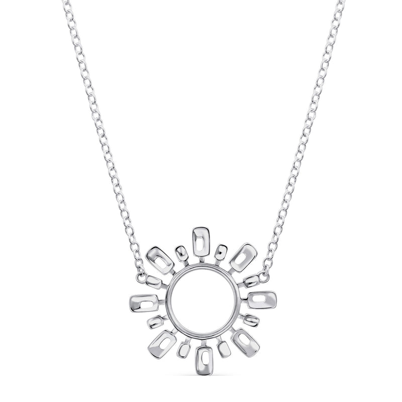 Radial Pendant Necklace, Sterling Silver