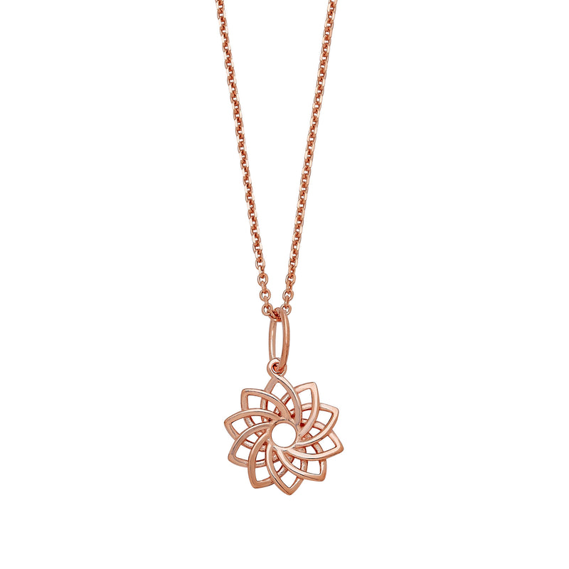 Pinwheel Design Pendant, Rose Gold Plating
