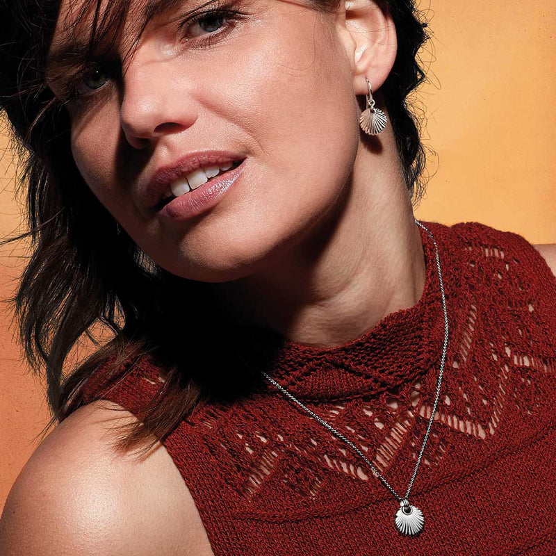 Essence Radiance Small Fan Pendant, Sterling Silver