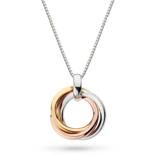Bevel Trilogy Pendant, Sterling and Gold Plating