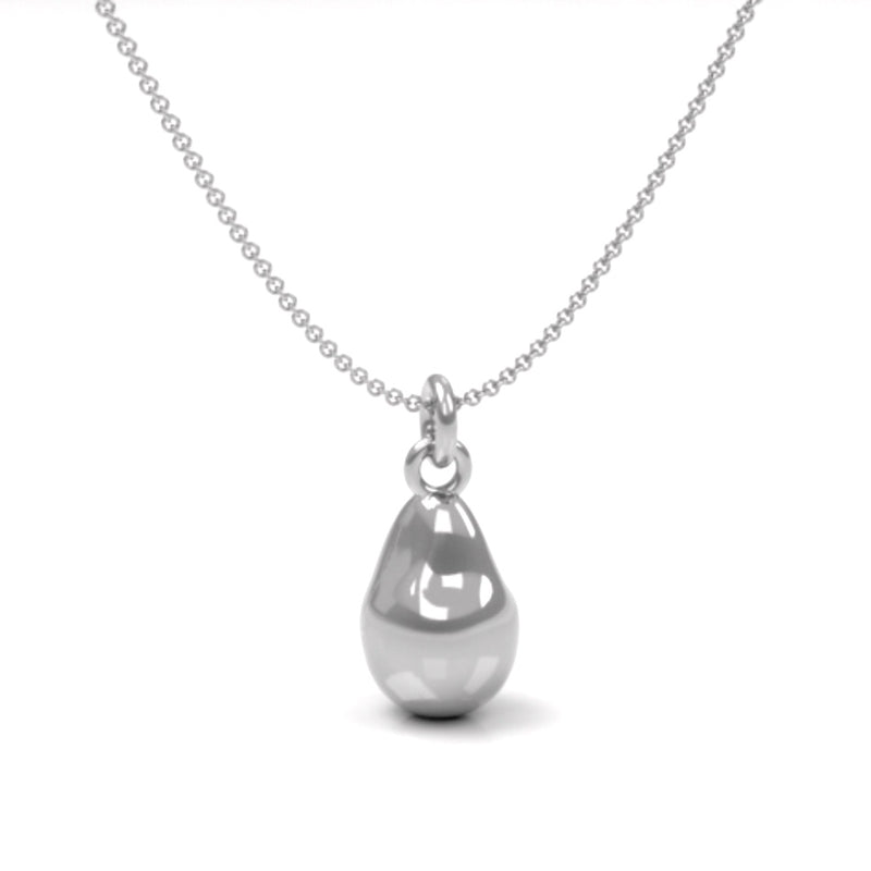 Organic Shape Drop Pendant, Sterling Silver