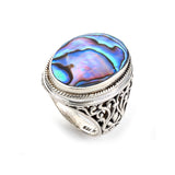 Oval Paua Ring, Sterling Silver