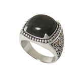 Cabochon Labradorite Ring, Sterling Silver and Gold Plating