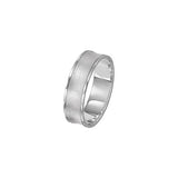 Concave Brushed Wedding Band, 6 MM, Argentium Sterling Silver