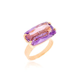 Amethyst and White Topaz Ring, Rose Vermeil