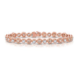 Alternating White and Fancy Brown Diamond Bracelet, 14K Rose Gold
