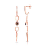 Fancy Brown Diamond Dangle Earrings, 14K Rose Gold