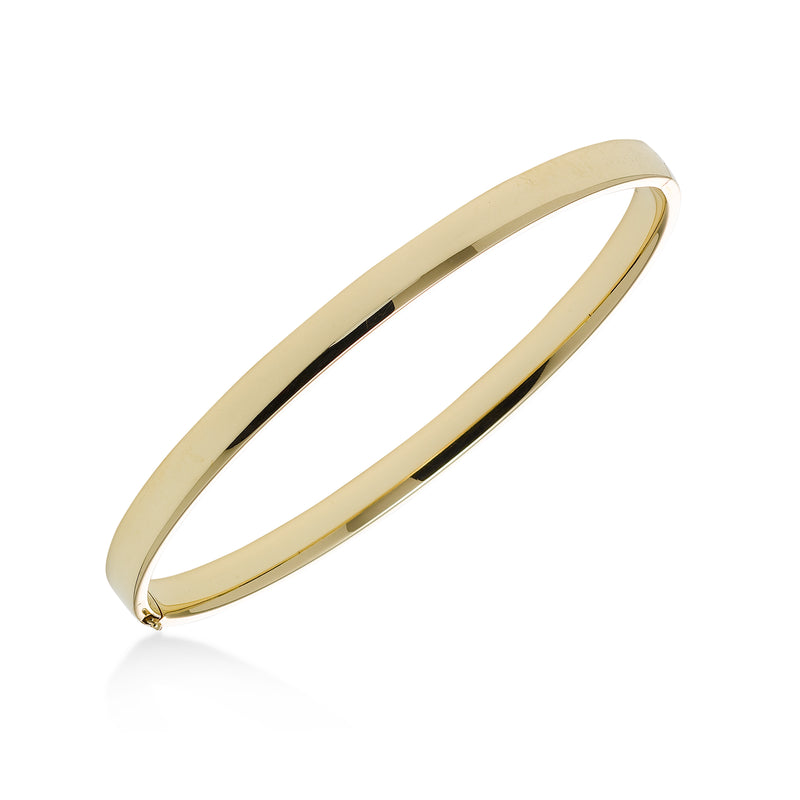 Flat Bangle Bracelet, 14K Yellow Gold