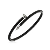 Black Ceramic Bracelet with Diamond Accent, 18K White Gold