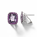 Amethyst and Pink Sapphire Earring, 14K