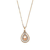 Pear Shape Morganite and Diamond Pendant, 14K Rose Gold