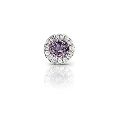 Alexandrite and Diamond Rondelle Charm, 14K White Gold