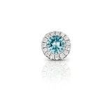 Aquamarine and Diamond Rondelle Charm, 14K White Gold