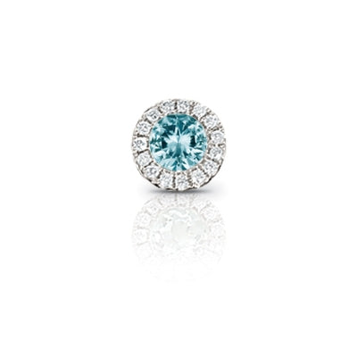 Aquamarine and Diamond Rondelle Charm, 14K White Gold