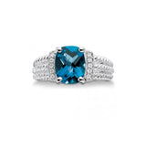 Oval London Blue Topaz Ring, Sterling Silver
