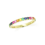 Gemstone Rainbow Ring, Size 5, 14K Yellow Gold