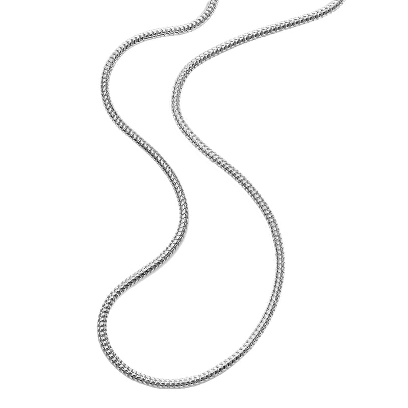Snake Chain Necklace, 18 Inches, 14K White Gold