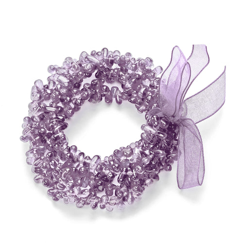 5 Strand Amethyst Stretch Bracelet Set
