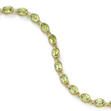 Oval Peridot Gemstone Bracelet, 14K Yellow Gold