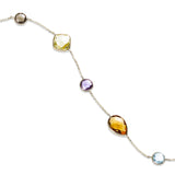 Multi Stone Flexible Bracelet, 14K Yellow Gold
