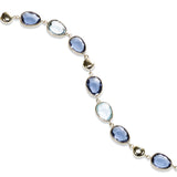 Multi Hue Blue Topaz Flexible Bracelet, 14K Yellow Gold