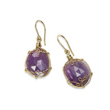 Pink Sapphire Slide Drop Earrings, 14K Gold Filled