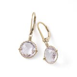 Amethyst Rose de France Drop Earrings, 14K Gold Filled