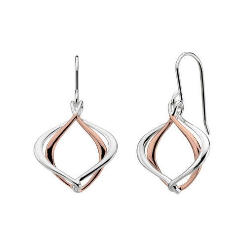 Alicia Drop Earrings, Sterling Silver with 18K Rose Gold Plating