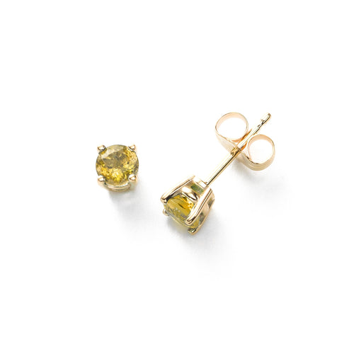 Yellow Sapphire Stud Earrings, 3.7MM, 14K Yellow Gold
