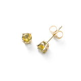 Yellow Sapphire Stud Earrings, 3.7MM, 14K Yellow Gold