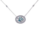 Paraiba Tourmaline and Diamond Necklace, 18K White Gold