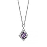 Regal Open Design Amethyst Pendant, Sterling Silver