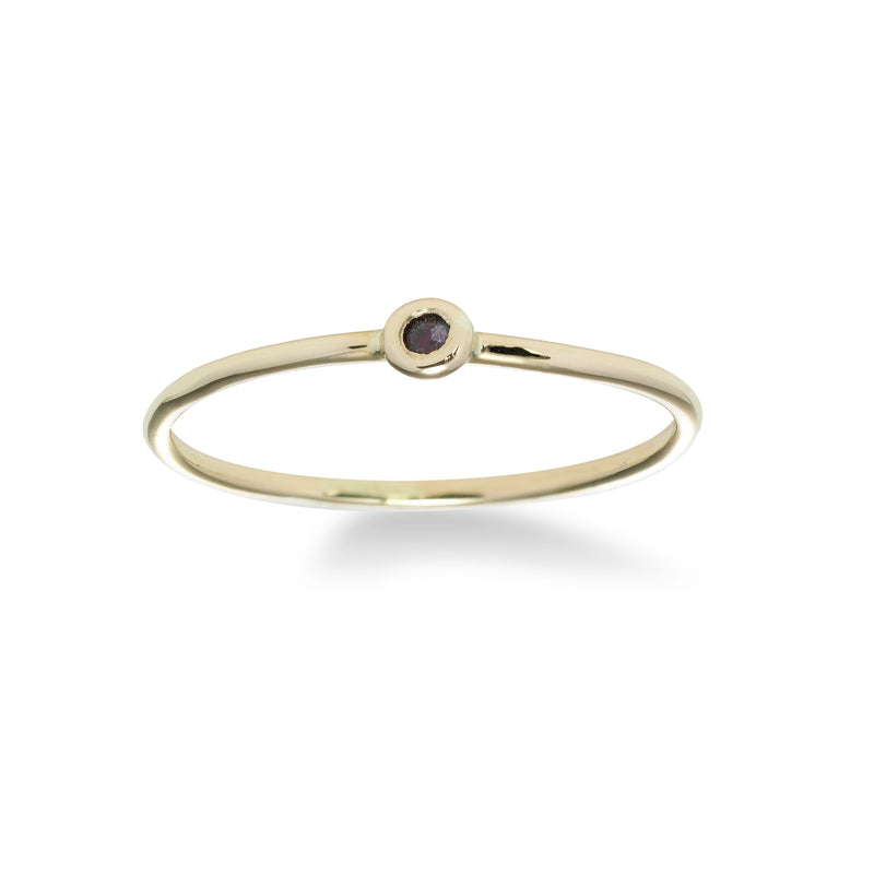 Midi-Ring with Ruby, 14K Yellow Gold
