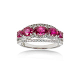 Oval Ruby and Diamond Ring, 14K White Gold