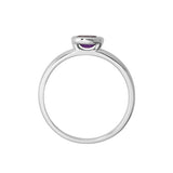 Oval Bezel Set Amethyst Ring, 14K White Gold