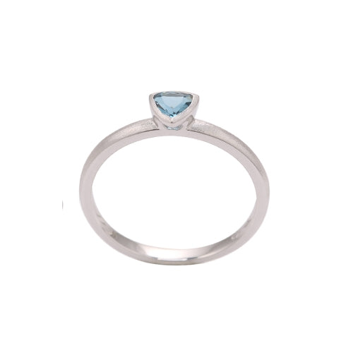 Trillion Shape Bezel Set London Blue Topaz Ring, 14K White Gold
