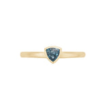 Trillion Shape Bezel Set London Blue Topaz Ring, 14K Yellow Gold