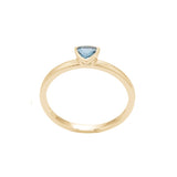 Trillion Shape Bezel Set London Blue Topaz Ring, 14K Yellow Gold