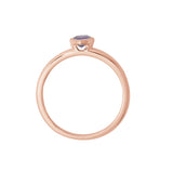 Trillion Shape Bezel Set Amethyst Ring, 14K Rose Gold