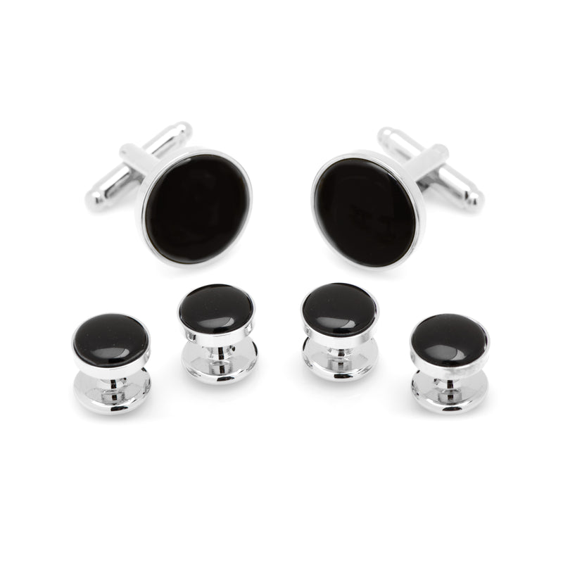 Black Onyx Cufflink and Stud Set