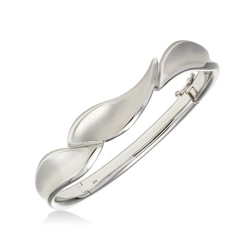 Twisted Leaf Bangle Bracelet, Sterling Silver