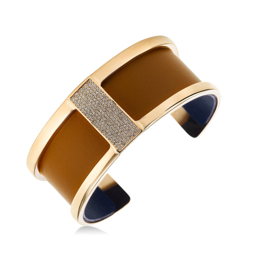 'Barette' Rose Tone CZ Open Cuff Bracelet, by Les Georgettes