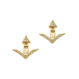 CZ Triangular Shaped Earring Jackets, Gold Tone, by Tai Design