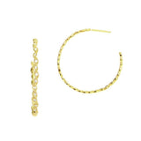 Hopsctoch CZ Open Hoop Earrings, Gold Tone, by Tai Design
