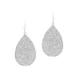 CZ Pear Shaped Drop Earrings, Silver Tone, by Tai Design