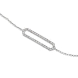 Diamond Bar Bracelet, 14K White Gold