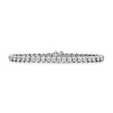 Bezel Set Diamond Tennis Bracelet, 5 Carats, 14K White Gold