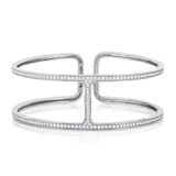 Open Design Diamond Cuff Bracelet, 14K White Gold