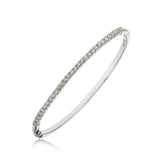 Diamond Bangle Bracelet, 1.31 Carats, 14K White Gold